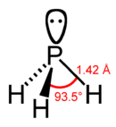Phosphine molecule (image from Wikimedia commons)